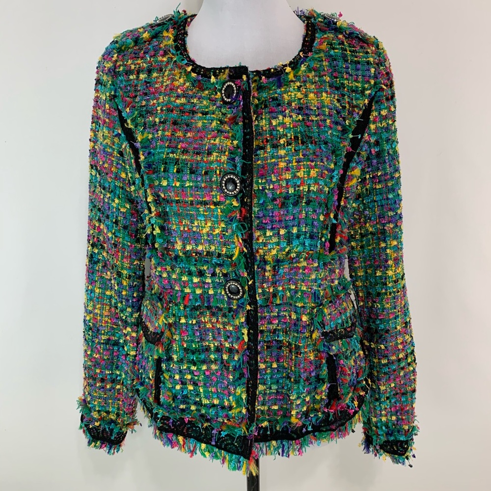 Berek multi colored plaid blazer jacket